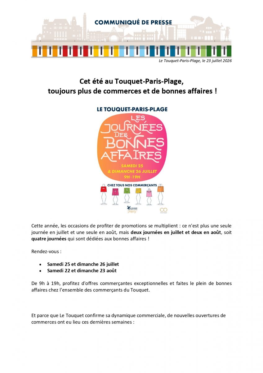 Commerces et journées de bonnes affaires