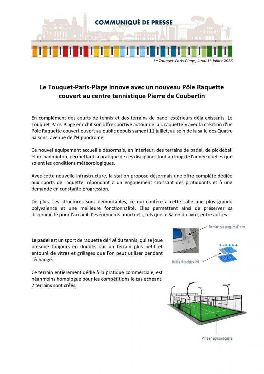 Communiqué de Presse Pôle de Raquette